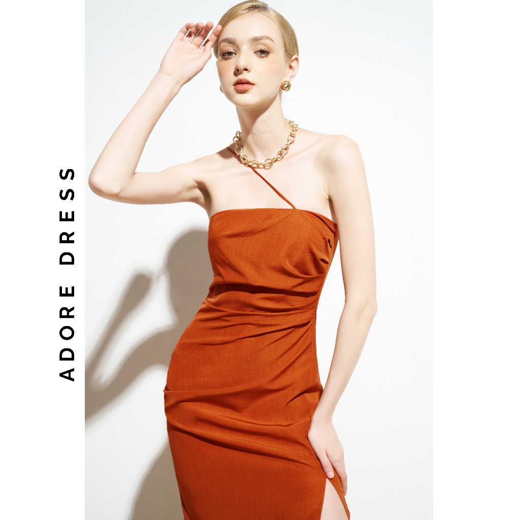 Đầm Sleeveless dresses resort style giả đũi trơn cam 311DR6004ADORE DRESS
