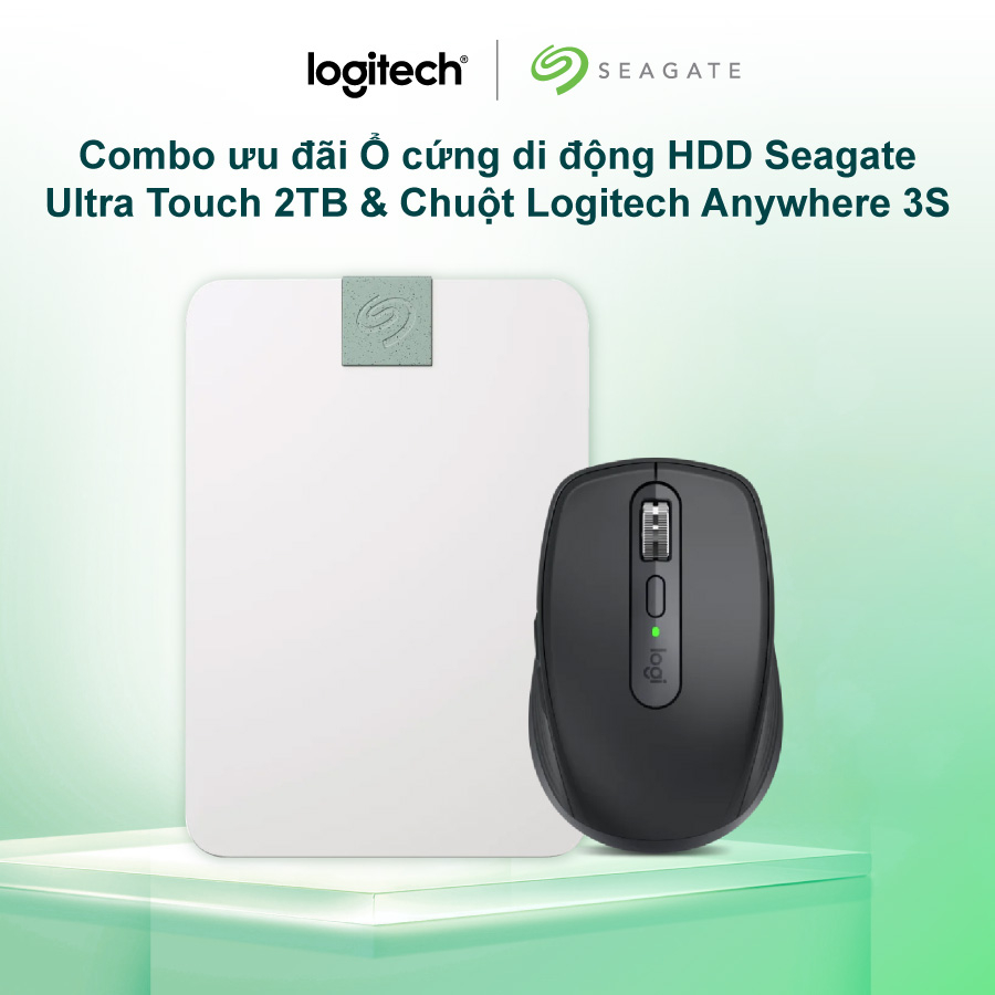 Combo ưu đãi Ổ cứng di động HDD Seagate Ultra Touch 2TB và Chuột Logitech Anywhere 3S