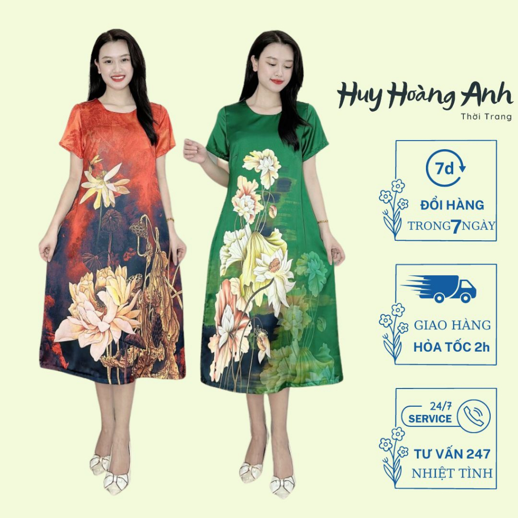 Đầm Trung Niên Sang Trọng Cao Cấp Đẹp,Váy Nữ Cho Mẹ Lụa Ngọc Trai Dự Tiệc Công Sở LX22