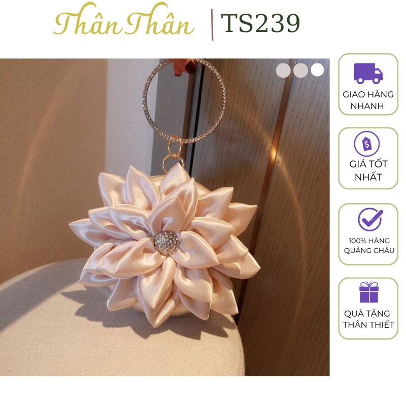 Cốp tròn đính hoa đi tiệc đi cưới, mần xui sang chảnh - TS239