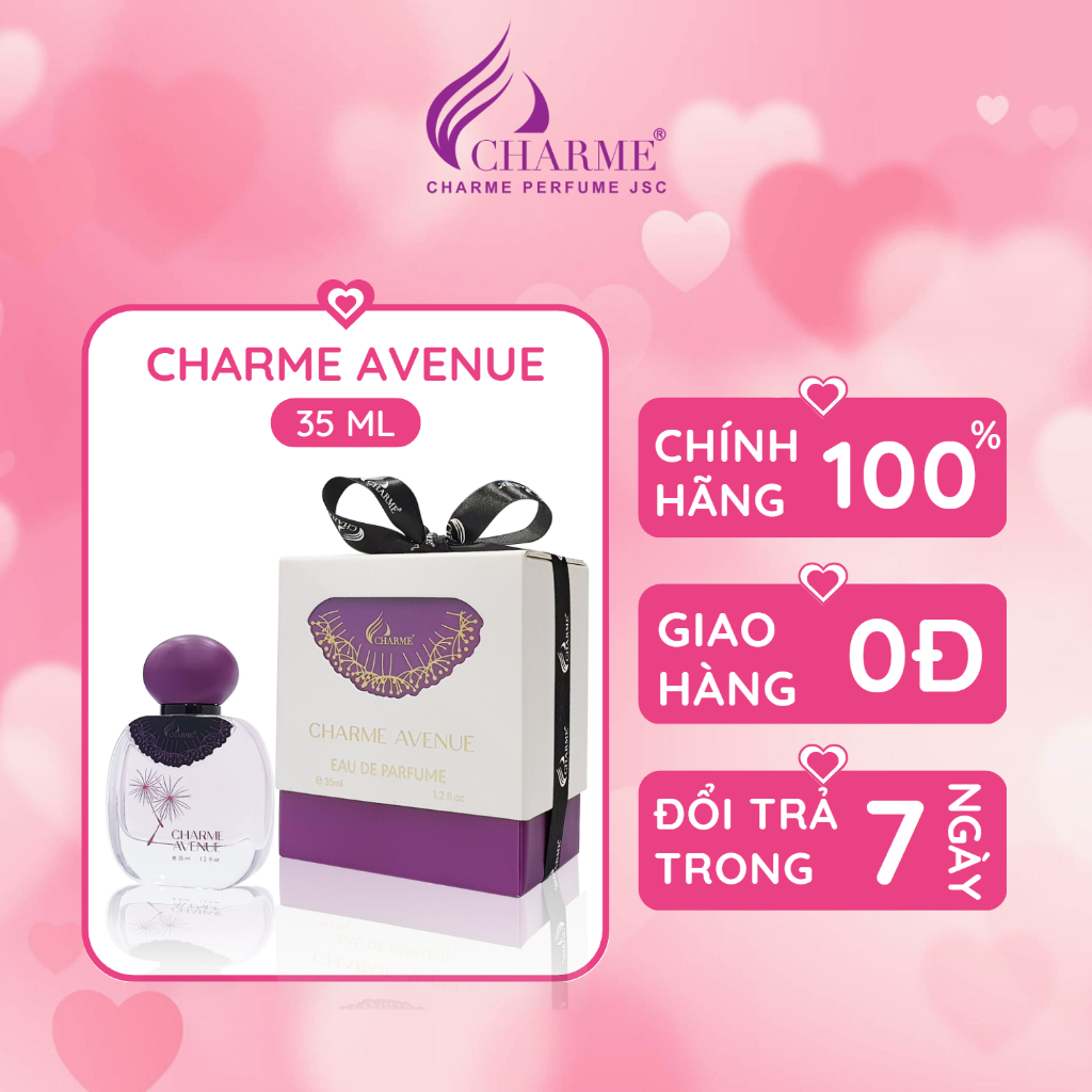 Nước hoa nữ thơm lâu, Charme Avenue, mùi hương hoa cỏ tươi mát, trẻ trung, gợi cảm lưu hương lâu chai 35ml