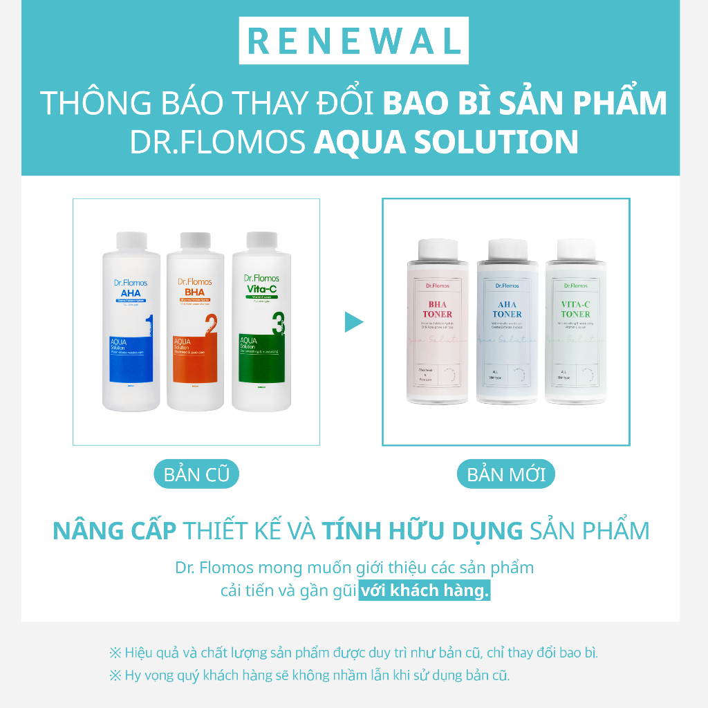 Toner AHA DR FLOMOS 300ml Tẩy Tế Bào Chết, Giảm Mụn, Mờ Thâm