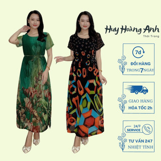 Đầm Trung Niên Sang Trọng Cao Cấp Đẹp,Váy Nữ Cho Mẹ Maxi Voan Dự Tiệc Công Sở MX82