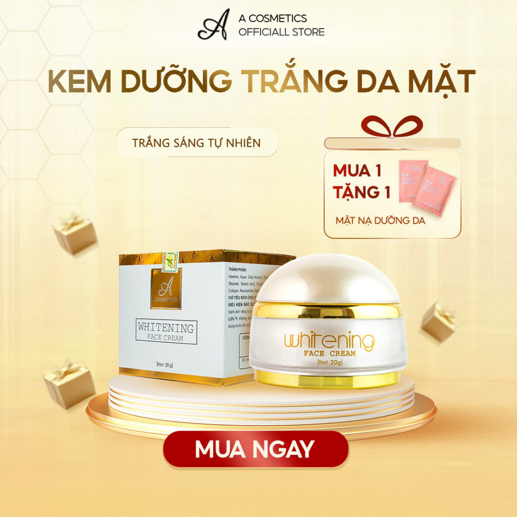 Kem Face Pháp A cosmetics dưỡng trắng da mặt 20g, kem whitening face cream