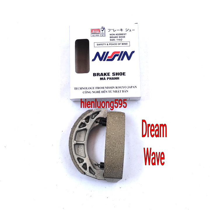 Bố thắng, Má phanh đùm xe máy Dream, Wave hãng Nissin