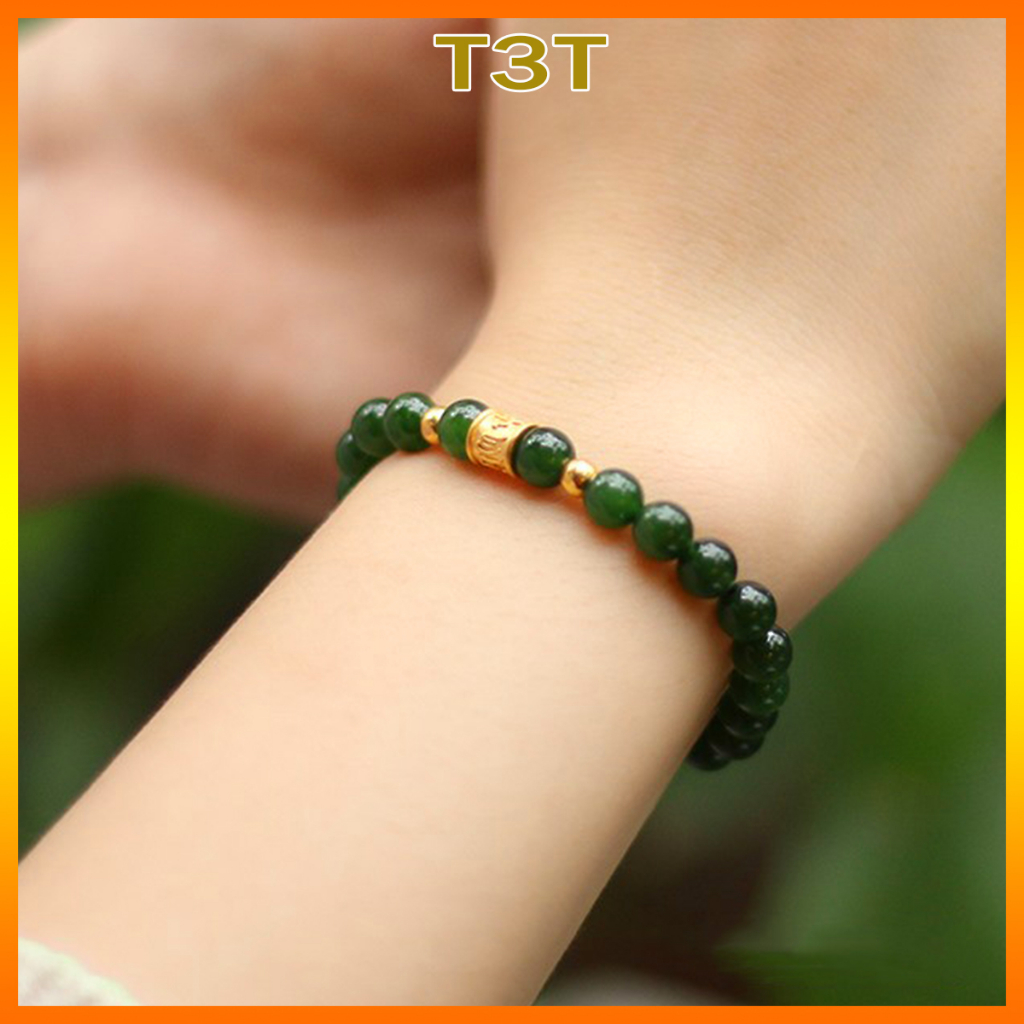Vòng Tay Đá Phong Thuỷ mix Charm Trụ Tài Lộc, Vòng đá đeo tay nam nữ size 8 10mm - Tặng dây và hộp đựng - T3T