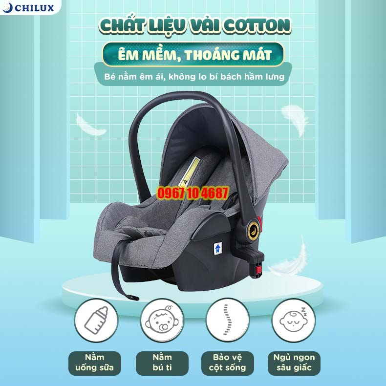 Ghế ngồi ô tô kiêm nôi xách tay cho bé CHILUX D23 - Nhỏ gọn tiện ích, bảo hành chính hãng 6 tháng