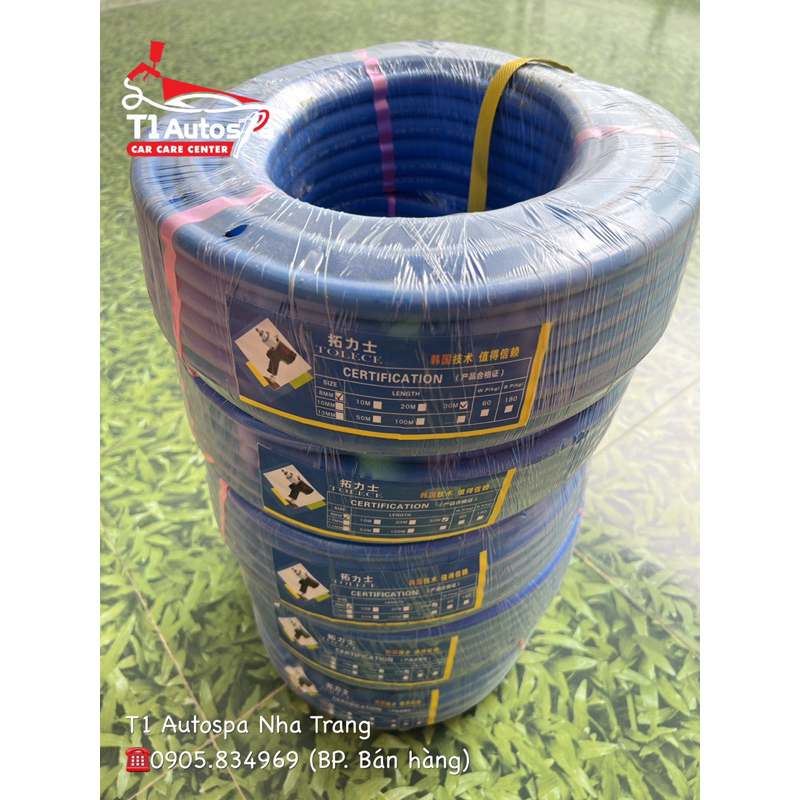Cuộn Dây hơi khí nén PVC Hàn Quốc 30m cao cấp chuyên dùng cho sơn ô tô, sơn xe máy
