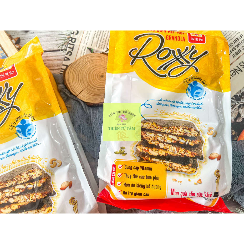 Rong Biển Kẹp Hạt Granola Roxy Siêu Hạt Giòn Rụm Gói 100g