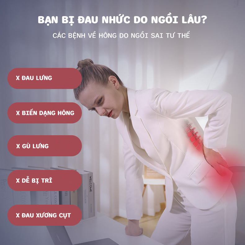 Gối lót ghế ngồi y tế chống trĩ giảm ê mỏi mông cho dân văn phòng, bà bầu, người bệnh trĩ