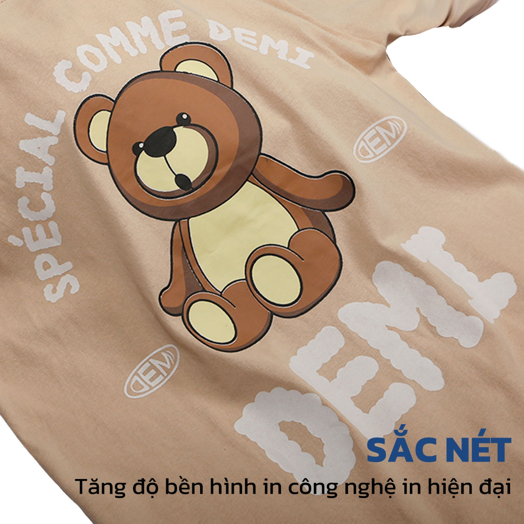 Áo phông nữ tay lỡ local brand, form rộng unisex giá rẻ màu đen, be DEMI | DE1-T8