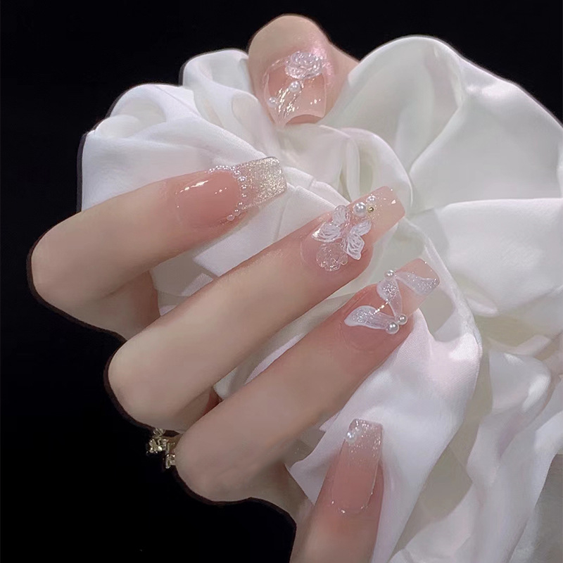 Set 24 móng tay giả đính đá cao cấp