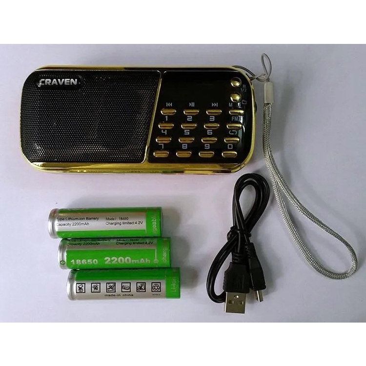 Loa đài CRAVEN CR-853 3 pin 18650 siêu trâu, nghe FM, 2 khe thẻ nhớ, nghe USB, volume bánh xe tiện dụng