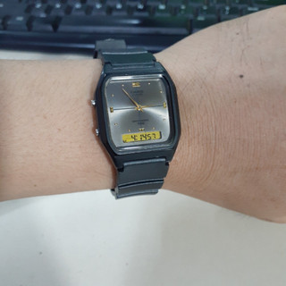 Đồng hồ si Nhật nam Casio form tanks 2 máy  second hand