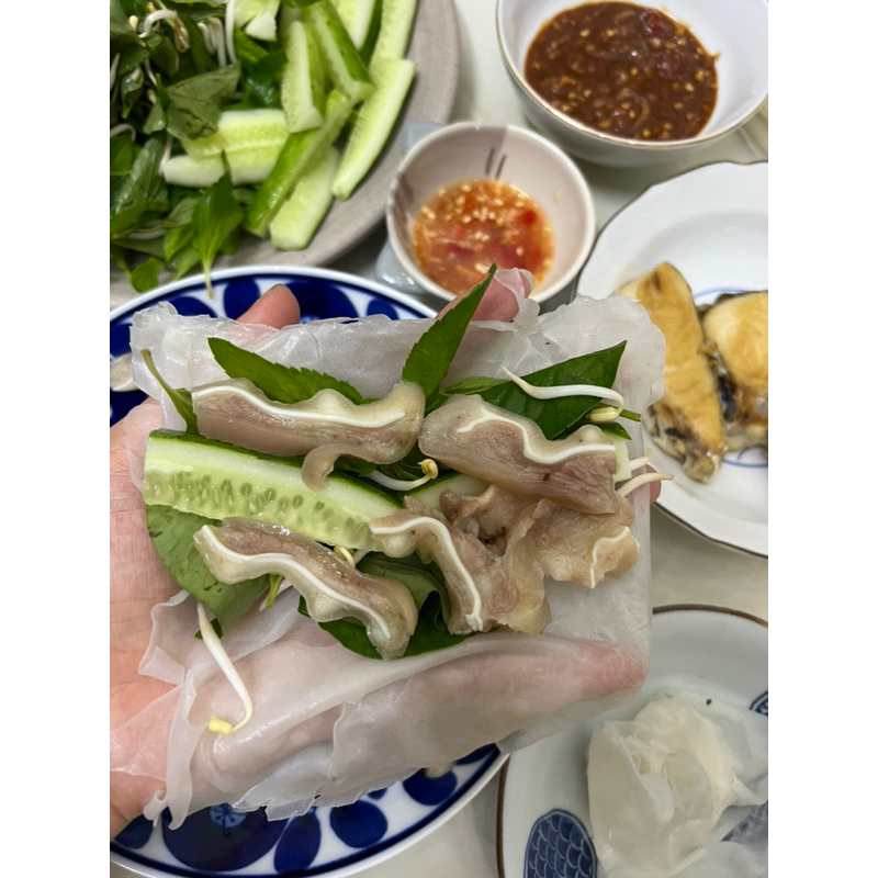 200g bánh tráng nhúng cuốn thịt chả ram không mè Phan Rang