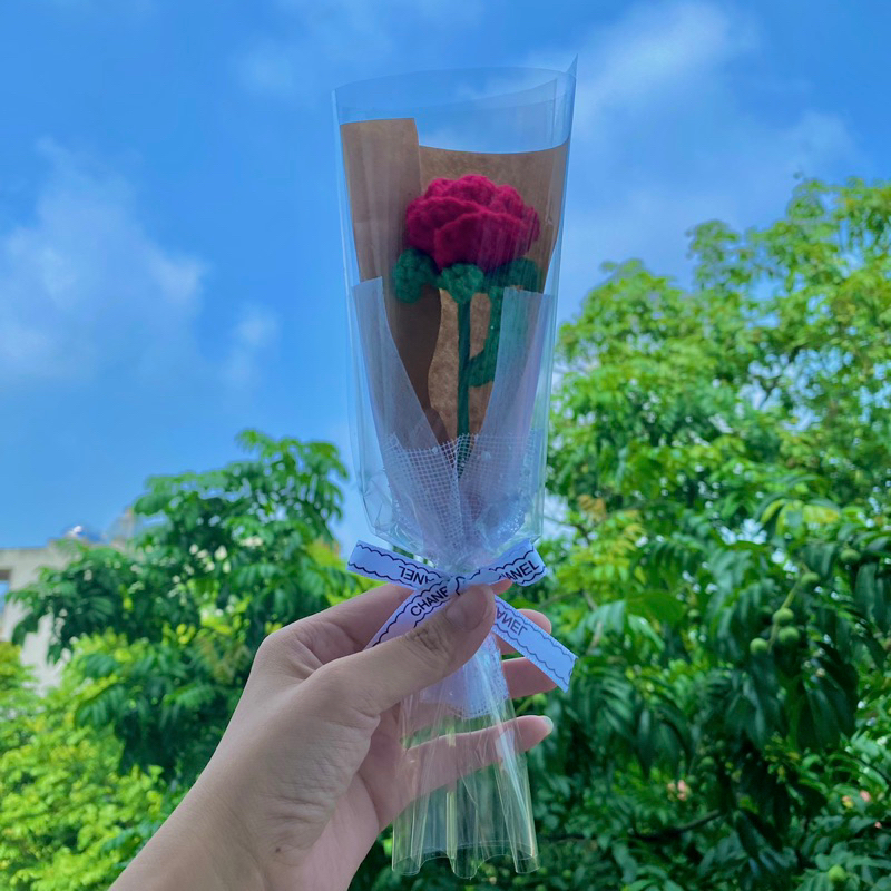 Hoa hồng len mini handmade