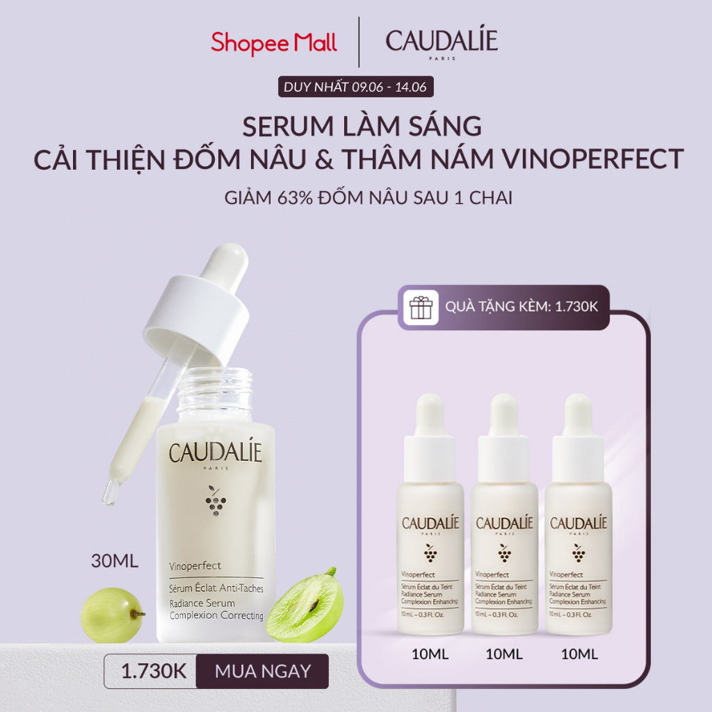 Serum ngừa thâm nám, làm sáng và đều màu Caudalie Vinoperfect Radiance (30ml/50ml) - Thương hiệu mỹ phẩm cao cấp từ Pháp