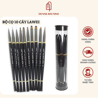 Bộ cọ 10 cây LAWEI, set cọ nail 10 cây đầy đủ để vẽ móng