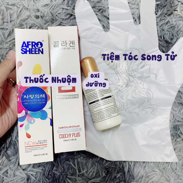 Sét Nhuộm Tóc Màu Đỏ Cherry Nhuộm Tại Nhà Tặng Oxi Và Găng Tay