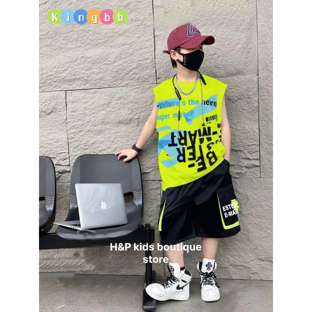 SALE _ Bộ cotton tàu hoạ tiết siêu ngầu có túi thật cho bé 20-35kg_Thoitrangbeyeu_J&B Kids