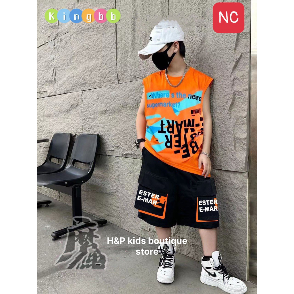 SALE _ Bộ cotton tàu hoạ tiết siêu ngầu có túi thật cho bé 20-35kg_Thoitrangbeyeu_J&B Kids