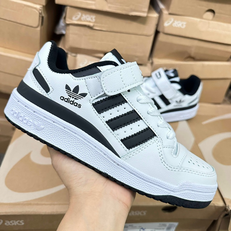 Giày Thể Thao Nam Nữ adidas Forum trắng phối đen bản dán siêu cá tính mới nhất 2022 full box