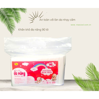 1 gói khăn khô lau mặt đa năng - 90 tờ max cool