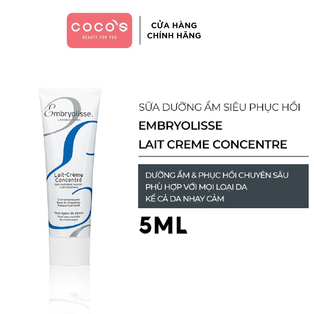 Kem Dưỡng Ẩm, Sáng Bóng, Siêu Phục Hồi Da Embryolisse Lait Creme Concentre 5ml (minisize)