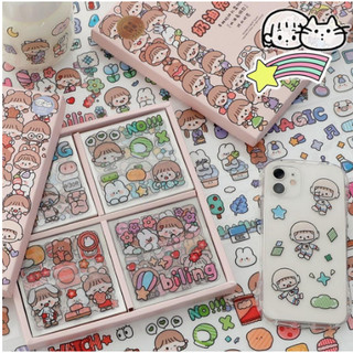 Sticker dễ thương dán sổ dán vở - tấm 6-9 hình dễ thương - lẻ 1 tấm sticker