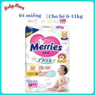 Tã Dán Merries Size M64 miếng (6-11kg)
