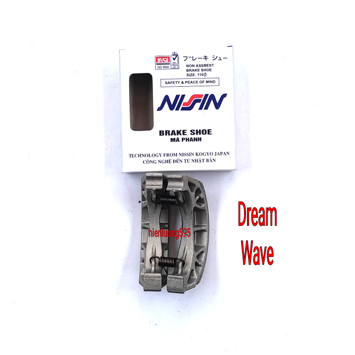 Bố thắng, Má phanh đùm xe máy Dream, Wave hãng Nissin