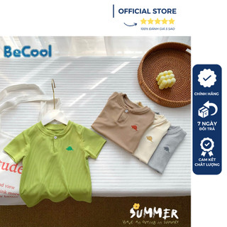 Áo polo bé trai, áo thun cho bé chất cotton tăm thêu khủng long mát mềm - becool 11-27kg
