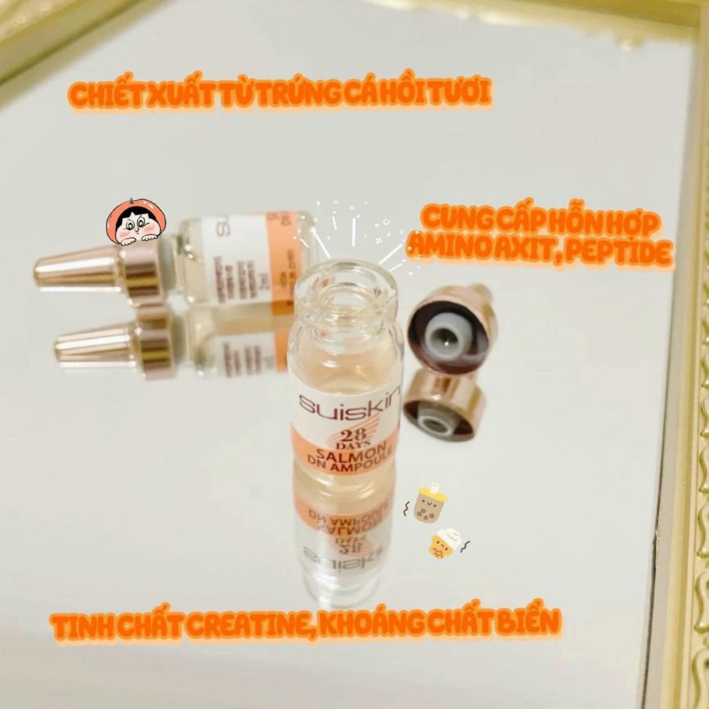 Tinh chất Tế bào gốc từ DNA cá hồi phục hồi da sau 28 ngày Serum Suiskin Salmon DN Ampoule