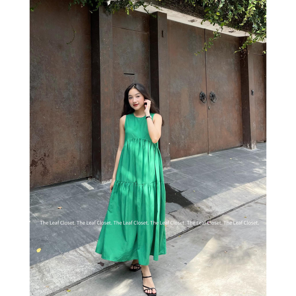 Đầm thiết kế cao cấp The Leaf Closet - Đầm sát nách 3 tầng cong dáng dài