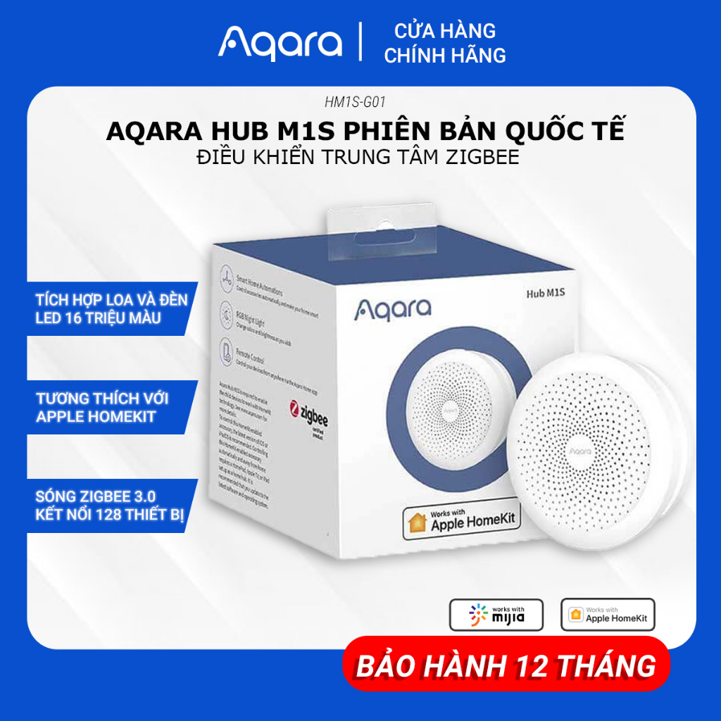 Bộ Điều Khiển Trung Tâm AQARA Hub M1S-G02 Bản Quốc Tế, Tương Thích HomeKit, Sóng Zigbee 3.0, Hàng Chính Hãng BH 12 Tháng