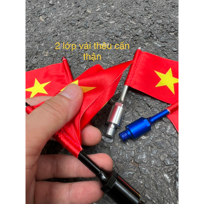 Gương cờ Việt Nam gắn chân gương chân 10 zen thuận lắp đa năng