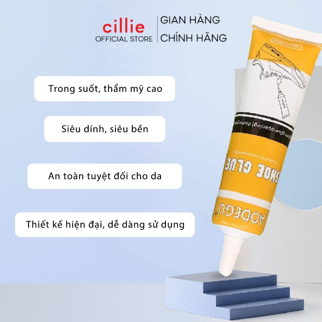 Keo Dán Giày Dép Siêu Dính Chắc Chắn Trong Suốt An Toàn Với Da Tay 60ml