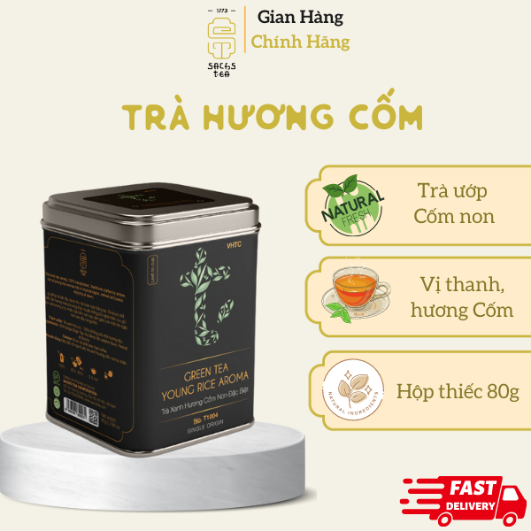 Trà xanh thái nguyên hương cốm non SACHS TEA 1773 80g/hộp