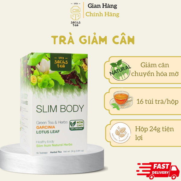 Trà thảo mộc giảm cân Slimbody SACHS TEA 1773 giữ gìn vóc dáng, thanh lọc cơ thể 24g/hộp