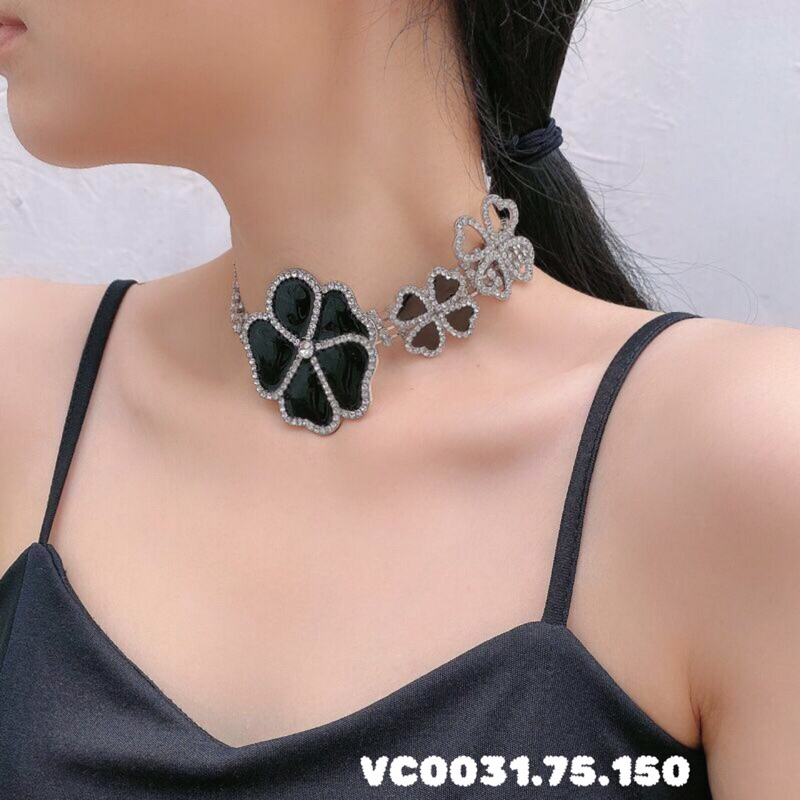 vòng cổ choker hoa đính đá