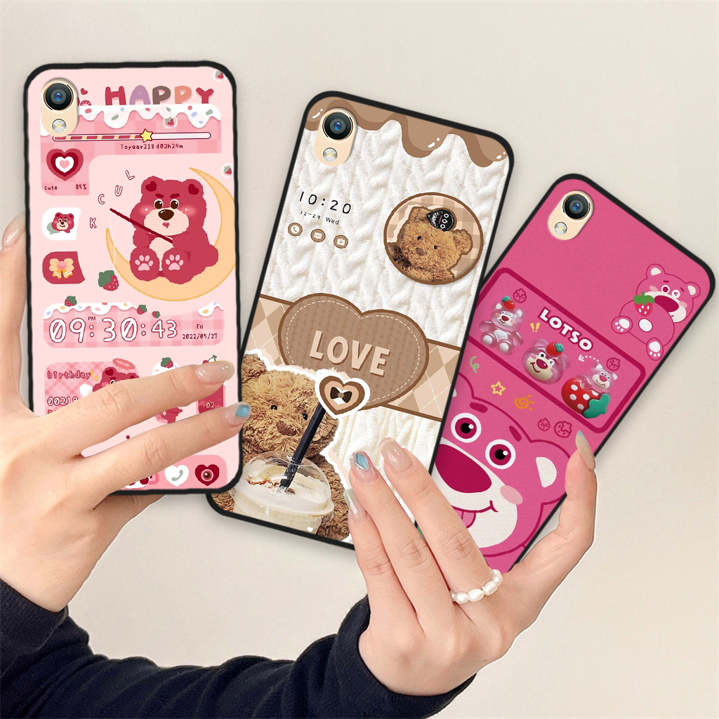 Ốp lưng Oppo A37 / A37fw / Neo 9 / F1 PLUS in hình gấu dâu Lotso, gấu nâu dễ thương