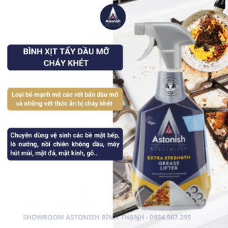Bình xịt tẩy dầu mỡ & cháy khét nhà bếp astonish c6750 chai 750ml