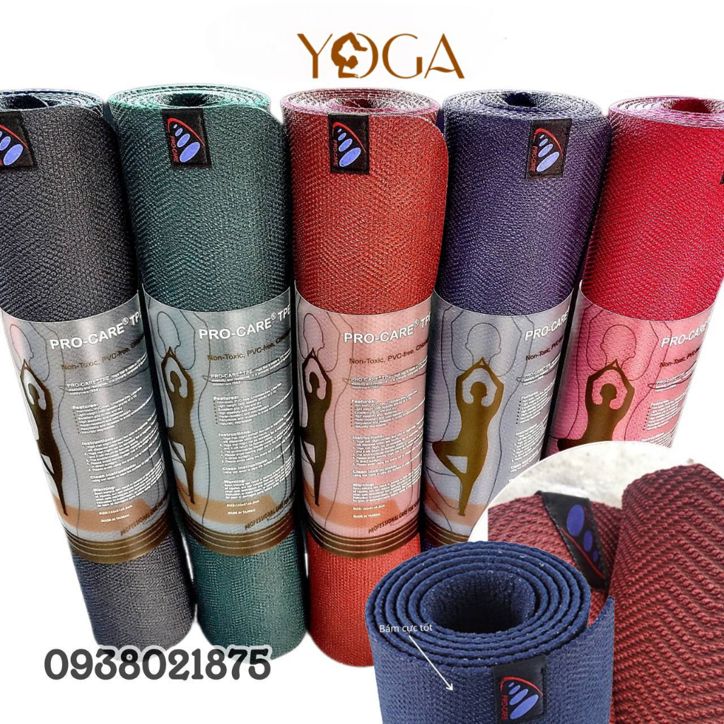 Thảm tập yoga siêu bám Đài Loan Pro-Care tặng túi đựng thảm