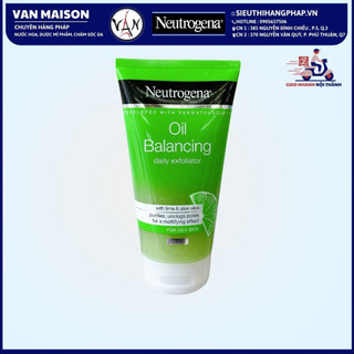 Sữa rửa mặt, tẩy da chết neutrogena anti brillance citron vert chiết xuất từ chanh 150ml dành cho da dầu nhờn mụn