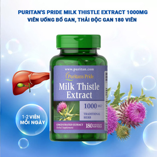 Viên uống bổ gan Puritan s Pride Milk Thistle 1000mg hỗ trợ thải độc