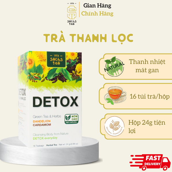 Trà thanh lọc cơ thể Detox SACHS TEA 1773 giúp đẹp da giải nhiệt thơm mát 24g/hộp