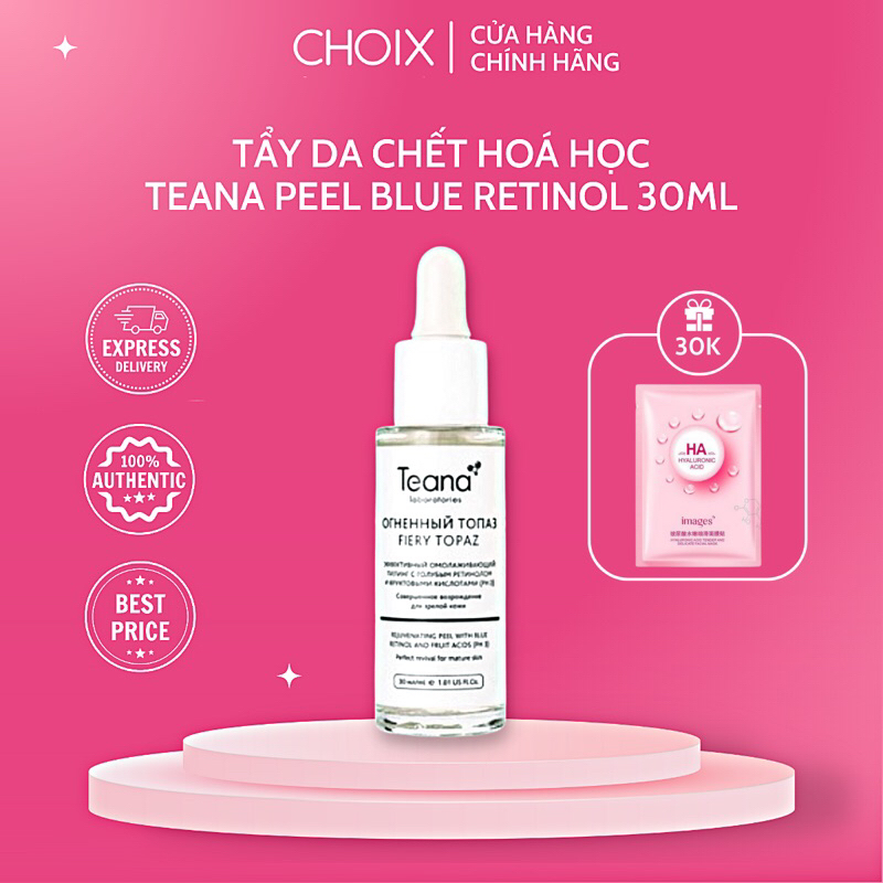 (NHẬP KHẨU) Tẩy da chết hoá học Teana Peel Blue Retinol 30ml cho người mới