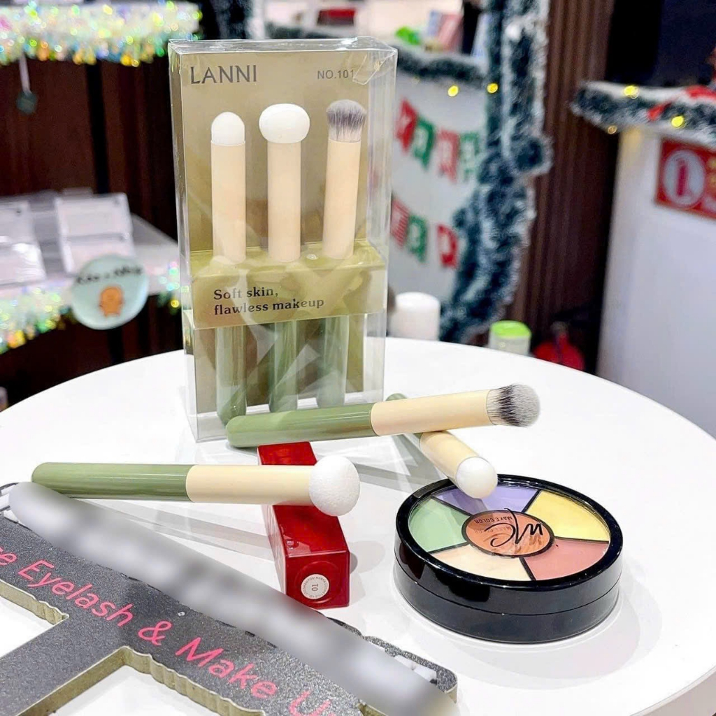 SET 3 CỌ CHE KHUYẾT ĐIỂM & TÁN SON MÔI LANNI