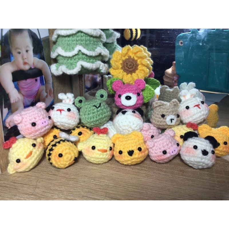 🐷🐇Móc khoá mini bằng len🐻🐣3cm