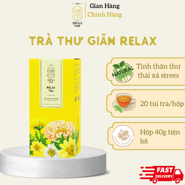 Trà thảo mộc Relax Tea SACHS TEA 1773 thư giãn tinh thần hộp 40g/hộp